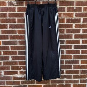Adidas Men’s Sz L RN #88387 3-Stripes Black/White Windbreaker track Pants